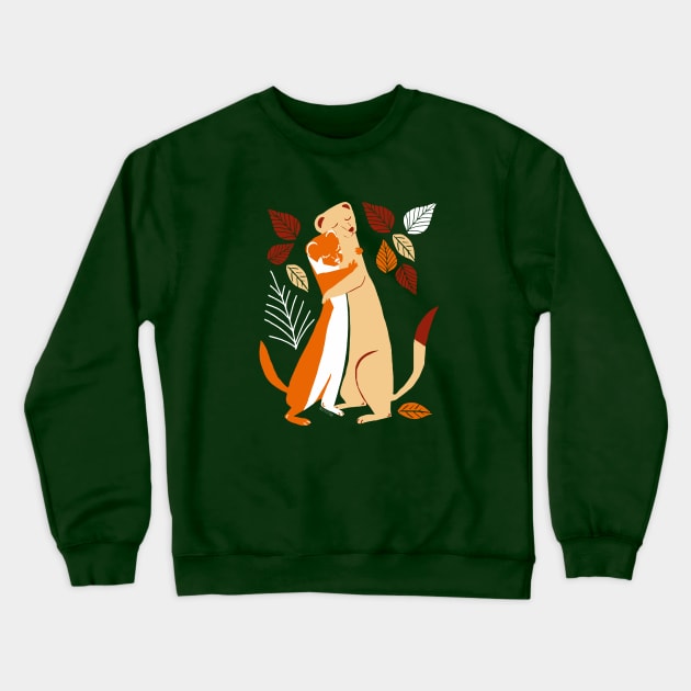 Autumn Weasel Hugs #2 Crewneck Sweatshirt by belettelepink